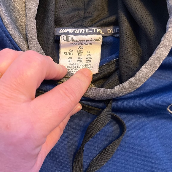 Champion Blue and Gray Hoodie XL - Picture 4 of 6